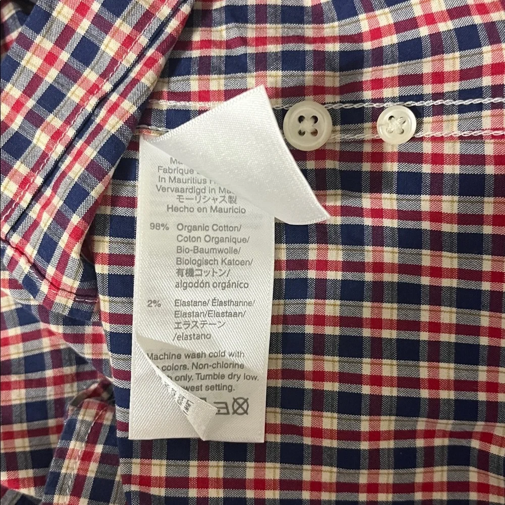J. Crew Secret Wash Cotton Poplin Shirt in Check Sz Large